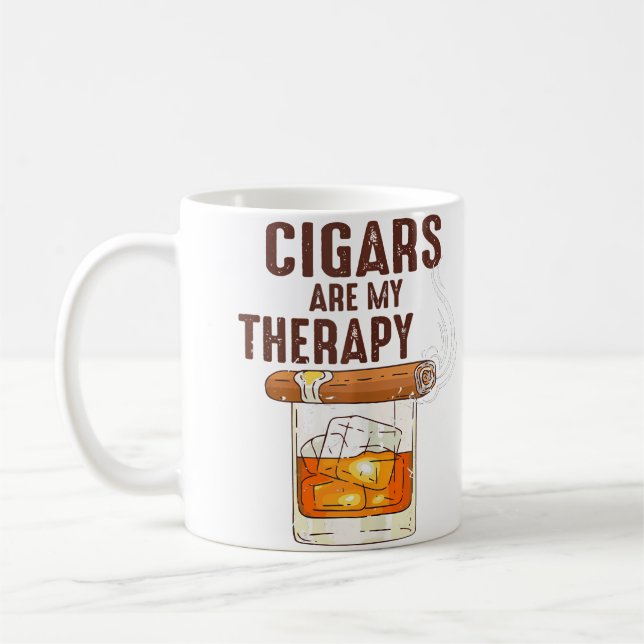 Ki Cigar Smoker Cigars Are My Therapy Bourbon Kaffeetasse (Links)