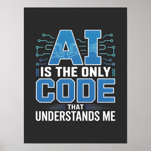 KI-Code-Grafik – Tech-Innovationsdesign Poster (Vorne)