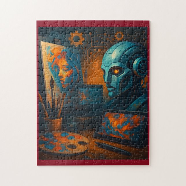 KI-Geist trifft Maschine Puzzle (Vertikal)