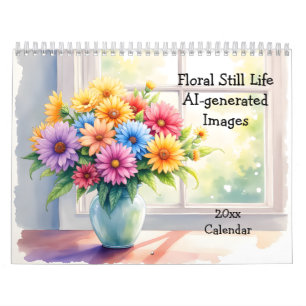 KI-generierte Bilder von floralen Stillleben Kalender
