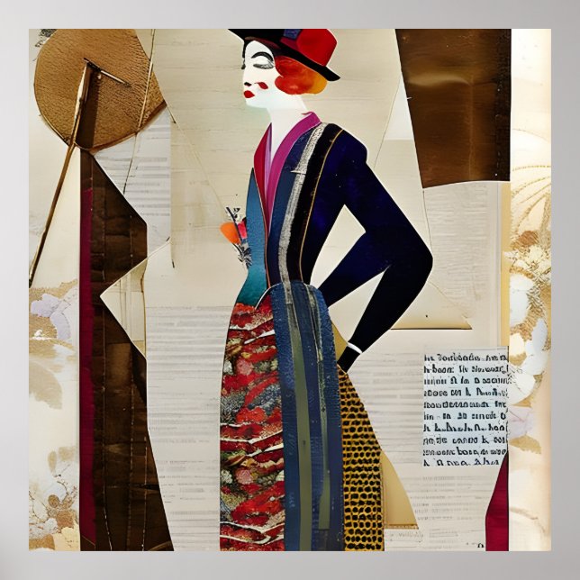 KI generierte weibliche Collage Poster (Vorne)