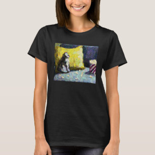 KI-Impressionist-Katze schaut fern und isst Popcor T-Shirt