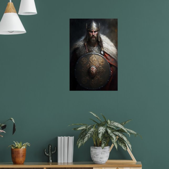KI-Krieger Wikinger mit Schild (Wohnzimmer 1)