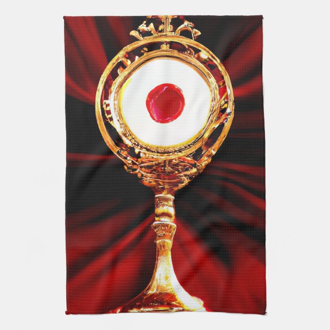 KI-Kunst eines eucharistischen Wunders Geschirrtuch (Vertikal)