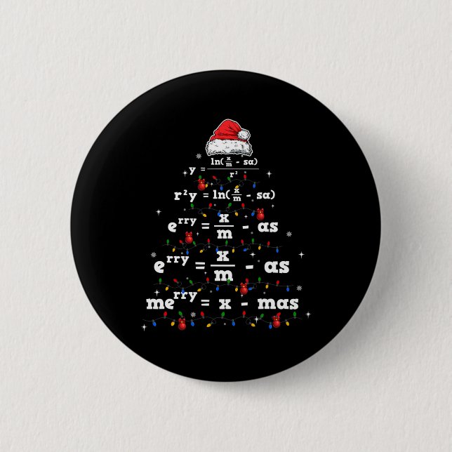 Ki Math Lehrer Weihnachten Matching Kostüm Math Lo Button (Vorderseite)