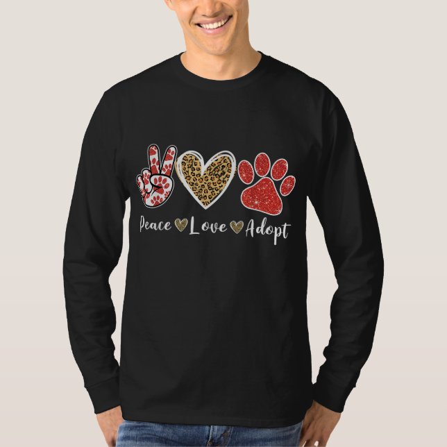 Ki Peace Liebe Rescue Adoptier Dog Cat Lover Kostü T-Shirt (Vorderseite)