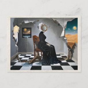 KI-Remix von beliebter feiner Kunst Surrealismus D Postkarte
