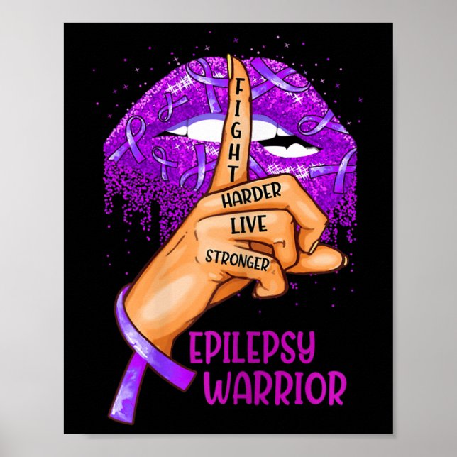 Ki Support Epilepsy Awareness Costume Lips Ribbon  Poster (Vorne)