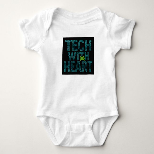KI: Tech mit Herz Frosch  Baby Strampler (Vorderseite)