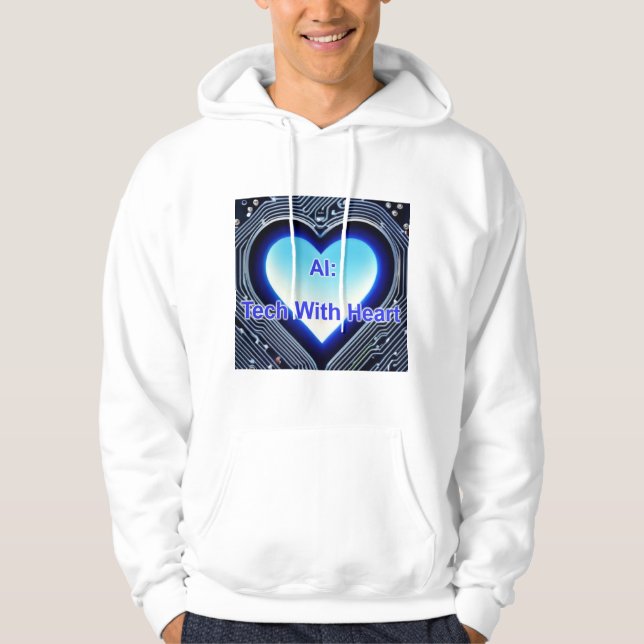 KI: Tech mit Herz Herren Weiß Hoodie (Vorderseite)