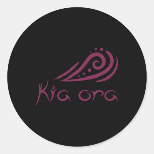 Kia Ora Hallo Welle In Maori Neuseeland Lynesian Runder Aufkleber