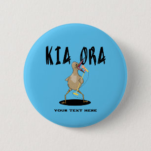 Kia ora Kiwi Maori Greeting Button