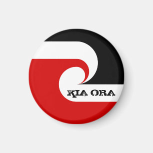 Kia Ora & Maori Flag, Neuseeland / Sport, Rugby m Magnet