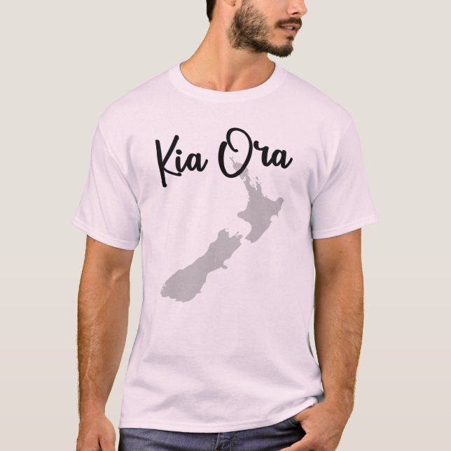 Kia Ora - Neuseeland Karte T-Shirt (Vorderseite)
