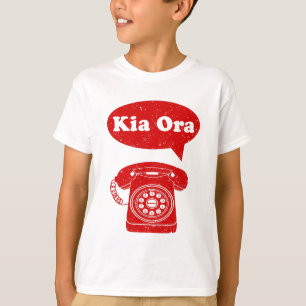 Kia Ora Te Reo Maori Language Retro Telefon T-Shirt