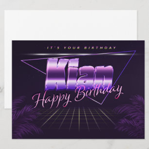 Kian Name Vorname lila retro Karte Geburtstag