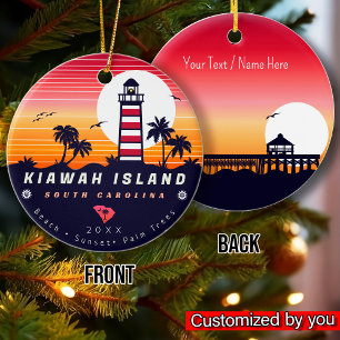 Kiawah Island Leuchtturm SC Retro Sunset Souvenirs Keramik Ornament