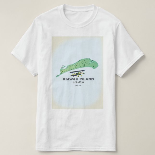 Kiawah Island South Carolina USA Karte T-Shirt (Design vorne)
