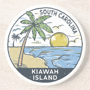 Kiawah Island South Carolina Vintage Getränkeuntersetzer