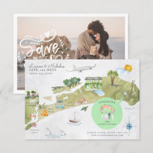 Kiawah Island Wedding Itinerary Map Einladung