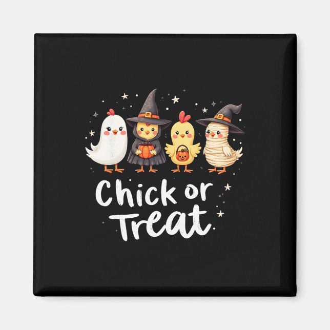 Kiche oder Leckerei Niedliches Halloween-Hühnerkos Magnet (Vorne)