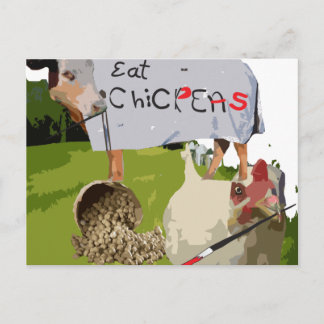 Kichererbsen. Es ist, was zum Abendessen ist. Postkarte