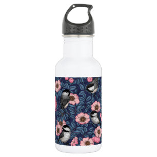 Kichererbsen in wilder Rose in Rosa und Blau Edelstahlflasche