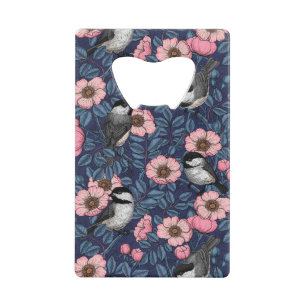 Kichererbsen in wilder Rose in Rosa und Blau Geldbeutel Flaschenöffner
