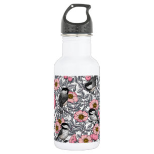 Kichererbsen in wilder Rose, rosa und grau Edelstahlflasche