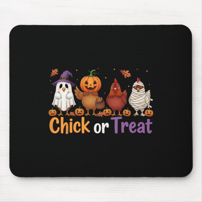 Kicherhahn oder Leckerei Halloween, Hexenhühnerfar Mousepad (Vorne)