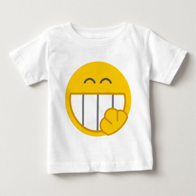 Kichernder Gesichts-Entwurf Baby T-shirt (Vorderseite)