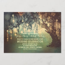 kichkische Lichter Baum Hochzeitseinladungen