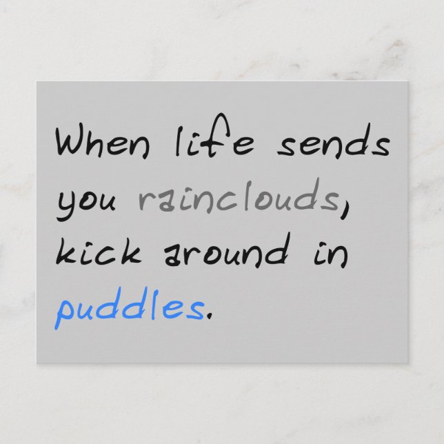 Kick Around in Puddles Postcard Postkarte (Vorderseite)