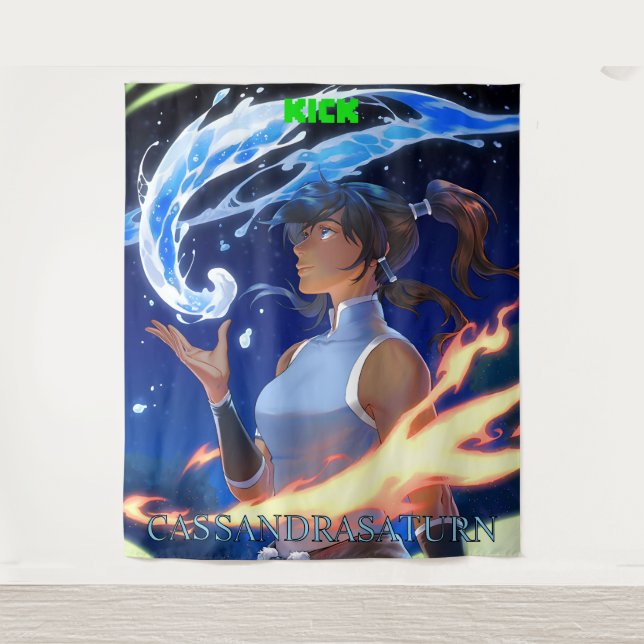 KICK CassandraSaturn Großband Wandteppich (Vorderseite)