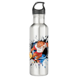 Kick es so, wie es heiß ist. Cartoon Fußball Edelstahlflasche