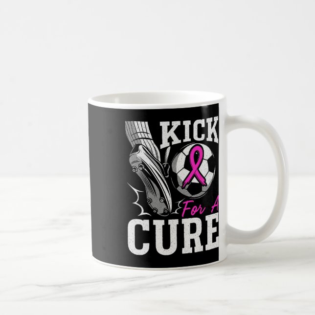 Kick For A Cure Brustkrebsbewusstsein Pinkes Band Kaffeetasse (Rechts)
