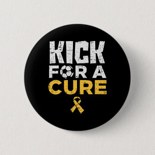 Kick For A Cure Fußball Kindheitskrebs-Bewusstsein Button