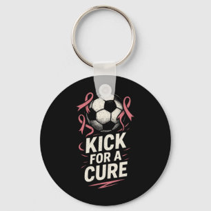Kick For A Cure - Fußball-Support für Brustkrebs Schlüsselanhänger