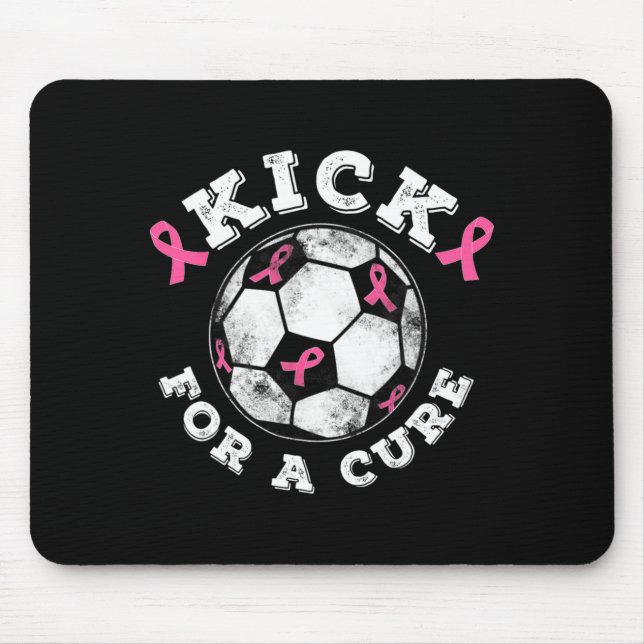 Kick For A Cure Pink Ribbon Brustkrebsbewusstsein Mousepad (Vorne)