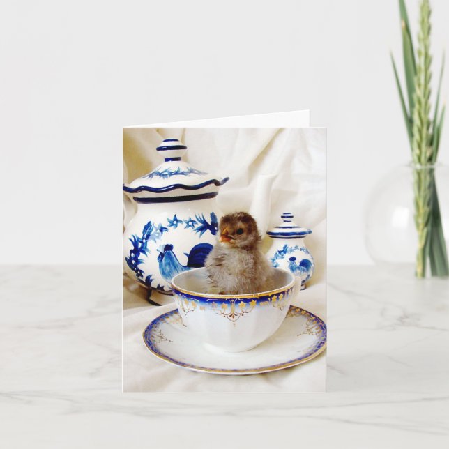 Kick in Teakup-Öl-jeden Anlass Karte (Vorderseite)