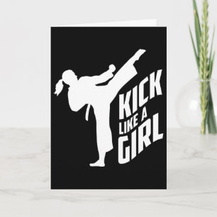 Kick Like A Girl-Karate-Kickboxen Mädchen Karte