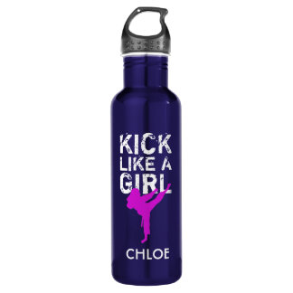 Kick Like a Girl Karate Martial Arts Edelstahlflasche