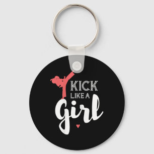 Kick like a Karate Girl Fight Sport Geschenk Schlüsselanhänger