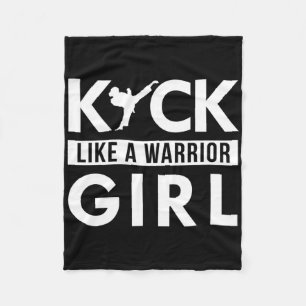 Kick like a Warrior Girl Karate Taekwondo Fleecedecke