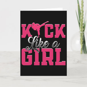 Kick Like Girl Karate Taekwondo Kampfsport Karte