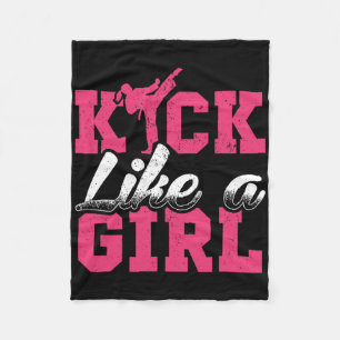 Kick Like Girl Karate Taekwondo Martial Arts Gesch Fleecedecke