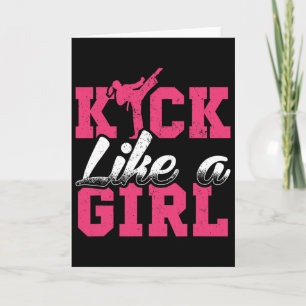 Kick Like Girl Karate Taekwondo Martial Arts Gesch Karte