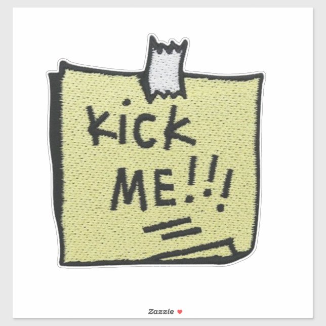 Kick Me Patch Aufkleber (Blatt)
