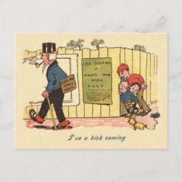 Kick Me Sign Prank Children Old Man Postkarte