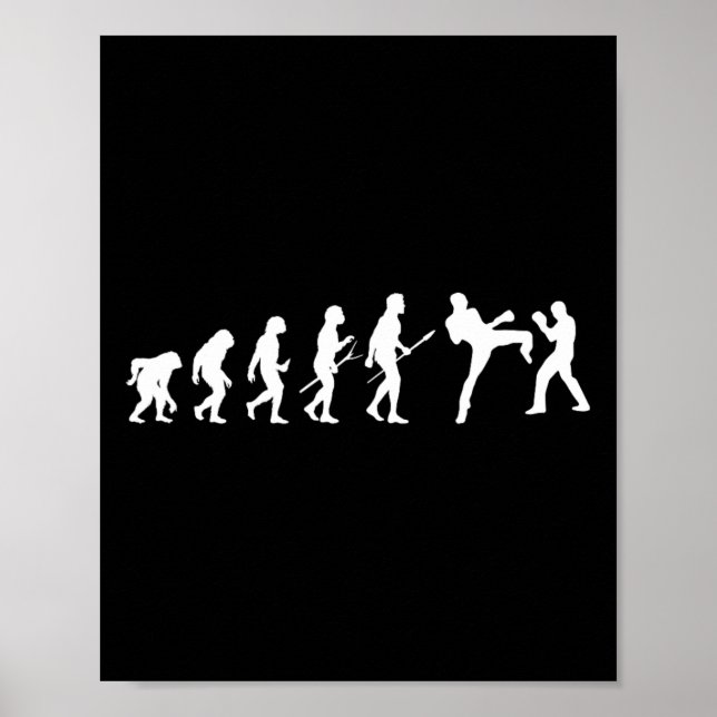 Kick Mma Kickboxing Boxer Boxing Human Evolution S Poster (Vorne)